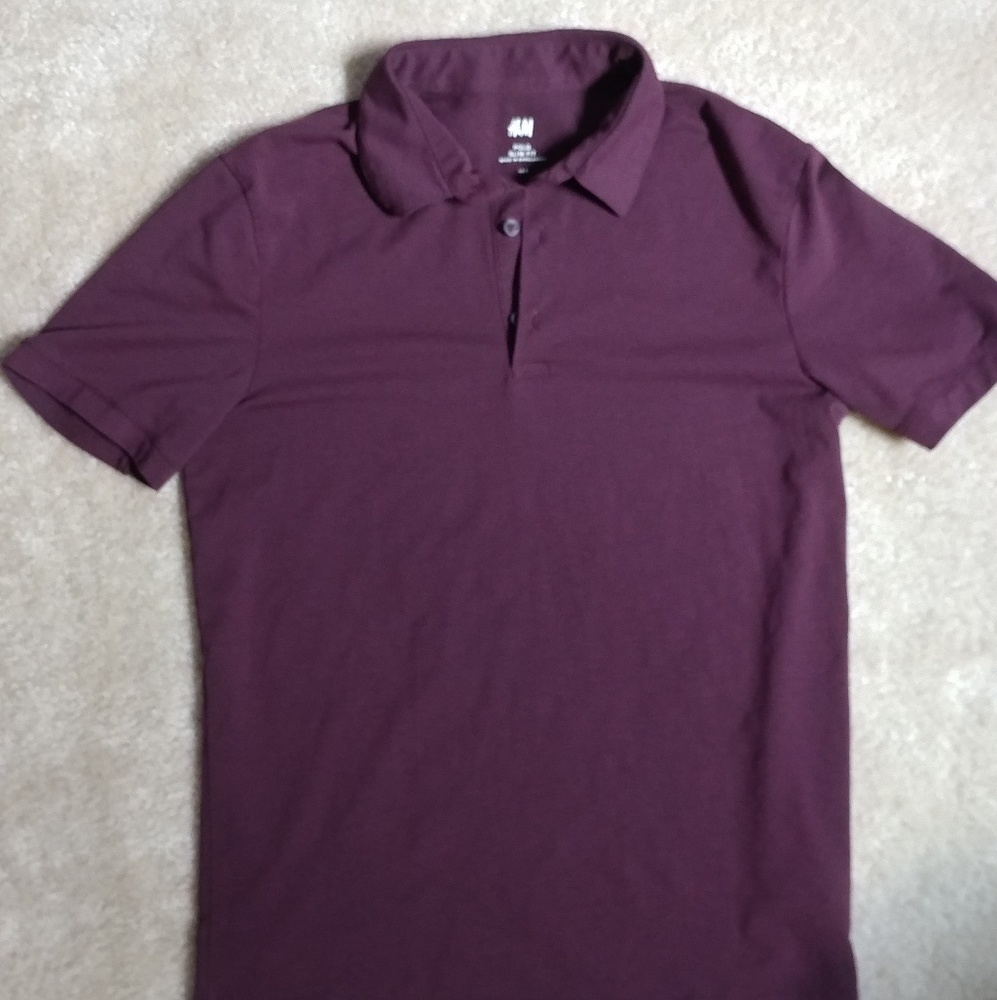 H&M Maroon Slim Fit Polo - Small